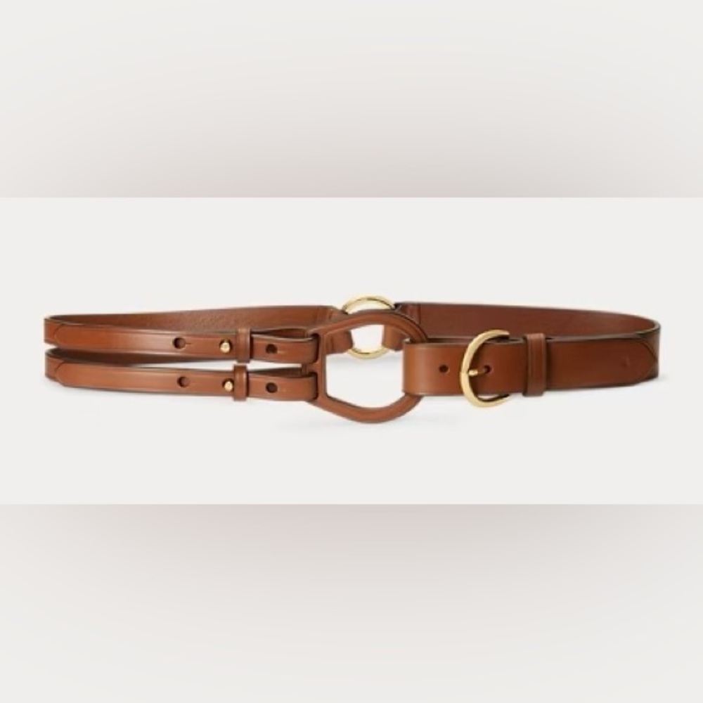Ralph Lauren Tan Leather Double Strap Belt